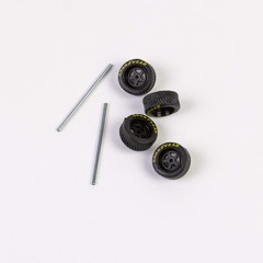 #181 Black 5 Spokes «Porsche» Style Wheels with Yellow Letters