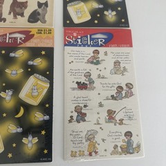 VTG Stickers Lot American Greeting 6 Packs Dogs Cats Fruit Religious Fireflies