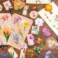 320Pcs Flower Stickers, Cute Vintage Floral Sticker for Kids, Clear Wildflower S