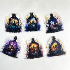 Castle Bottle Stickers Fantasy Junk Journal Collage Scrapbooking