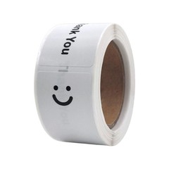 120Pcs Rectangular Shape Smiling Face Thank You Label Sticker for Gift Packaging