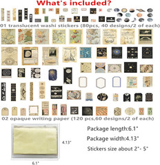 TIYPKE 200 Vintage Aesthetic Stickers for Journaling and Scrapbooking