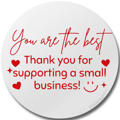 2” Round Thank You Sticker – 50 Stickers for Small Business Packaging