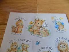 Vintage Ambassador 1985 Sheet Stickers Hallmark Jesus God Animals Love