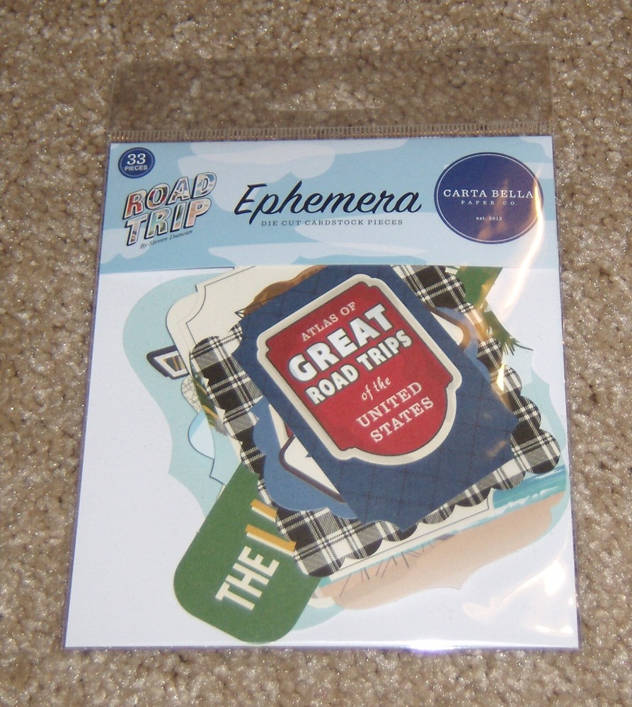 Carta Bella Ephemera DieCut Assortment ~ Road Trip.. 33 pieces