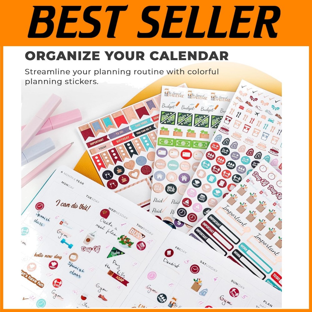 Monthly Weekly Daily Holiday Journaling Stickers 14 Sheets
