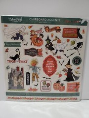 CCP4 Echo Park Halloween Trick Or Treat 12 X 12 Adhesive Chipboard Accents Retro