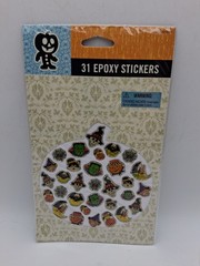 Vintage Halloween 31 Epoxy Puffy Sticker Sheet Shiny NOS 2003 Sealed Mini