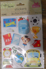 NEW Paper crafts POP UP back to school theme scrapbooking stickers 12 pc