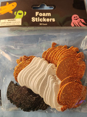 Halloween Glitter Foam Stickers 50 count Ghost, Bat, Jack O Lantern