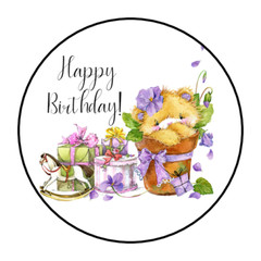 HAPPY BIRTHDAY TEDDY BEAR ENVELOPE SEALS STICKERS LABELS 1.5″ ROUND (30) CUTE