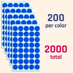 2000 Pack of 3/4″ Assorted Round Dot Stickers – Perfect for Projects & Crafts