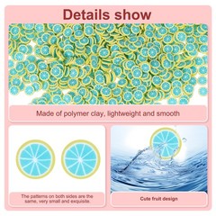 Polymer Clay Slices, 100g Yellow Blue Lemon Slice Fruit Art Slices, Yellow Blue