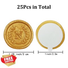 KANOO Gold Letter N Wax Seal Stickers 25pcs-gold