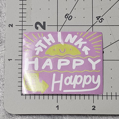 Think Happy Be Happy Sunshine Quote Motivational Glossy Vinyl Sticker Decal Cute