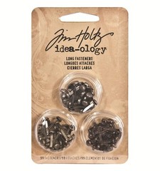 Tim Holtz Vintage Metal Long Brads 99 Pack Antique Gold Nickel Copper Crafting