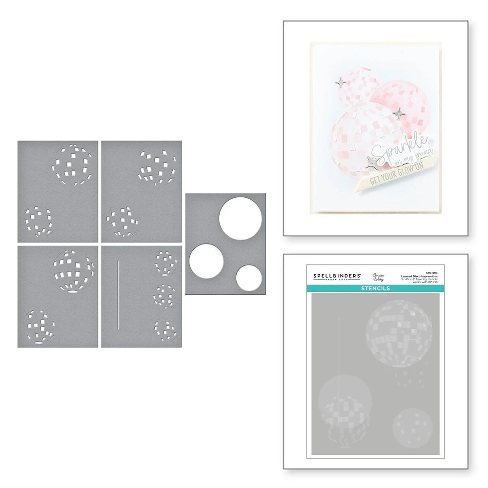 Spellbinders – STENCILS – LAYERED DISCO IMPRESSIONS – STN 094