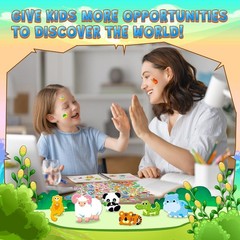 3200+ 3D Puffy Stickers for Kids in Box, 64 Sheets Cute Animal Stickers Bulk