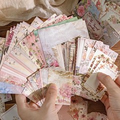 100Pcs Vintage Flowers Scrapbook Paper Junk Journal Planner Art Decorative Craft
