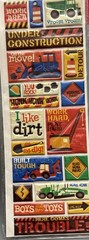 Boys Will Be Boys Momenta PUFFY Stickers 20 pcs Construction Vehicles Scrapbook