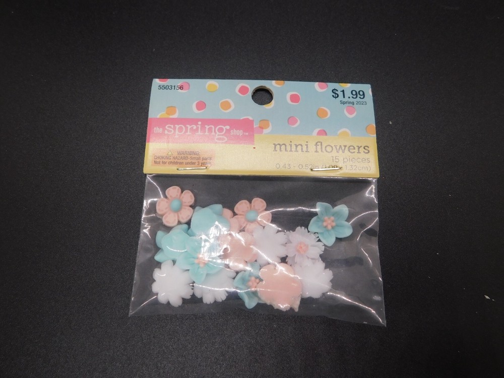 The spring shop Pink White blue mini flowers 15pieces