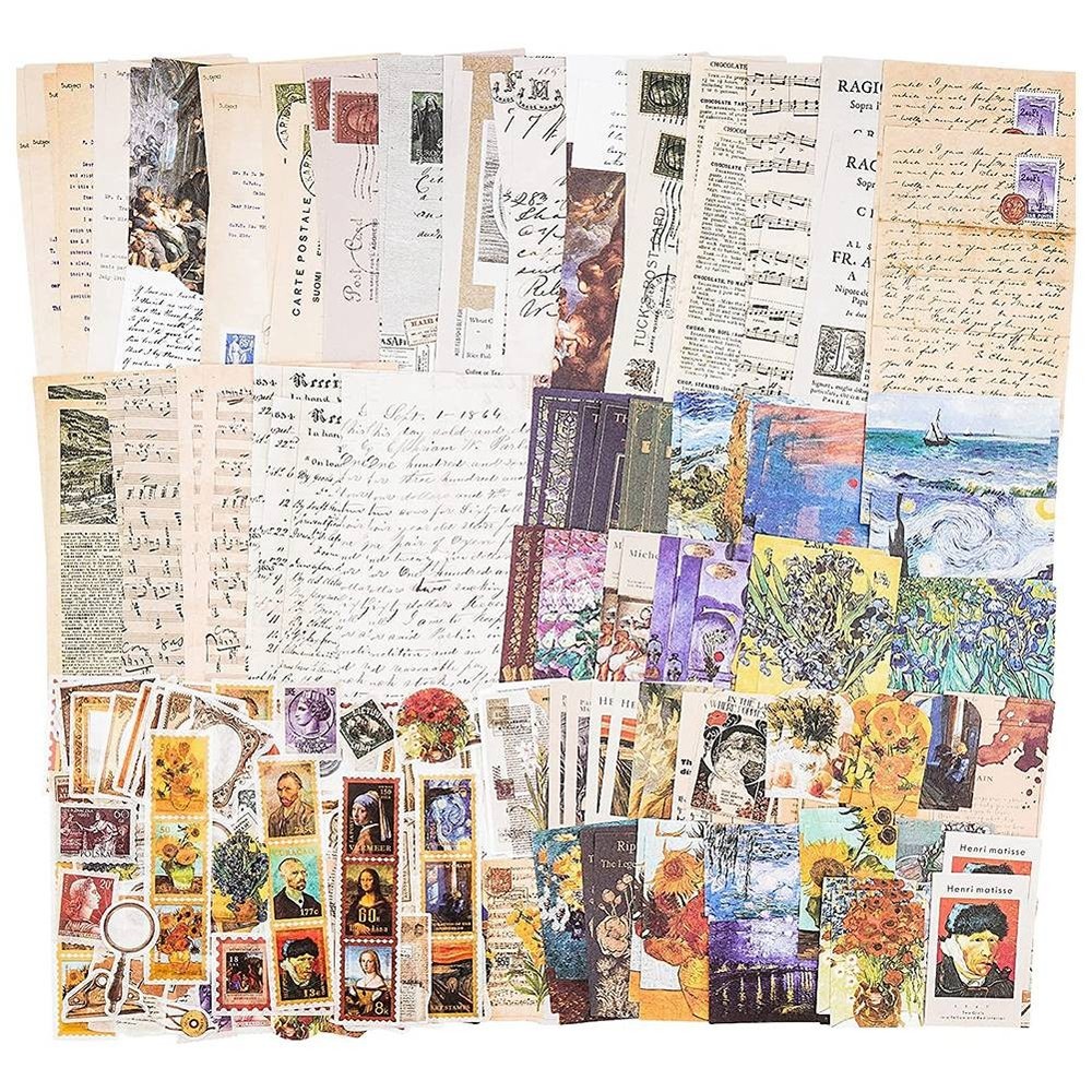 Vintage Scrapbook Supplies Pack (200 Pcs) for Art Journaling Junk Journal7221