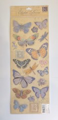 Elizabeth Brownd Traditional Butterflies Embossed Scrapbook Stickers K&Company