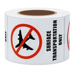 2×3 Inch Surface Transportation ONLY DOT Warning Labels Stickers Total 300