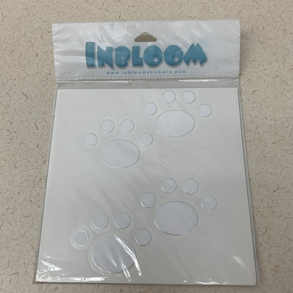Pet Paws Inbloom Sticker Decal Dog Cat Puppy Car Laptop Water Bottle White