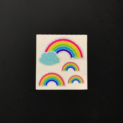 RAINBOW SHEET VINTAGE STICKER MOD prism prismatic glitter holographic