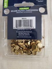 200 Brass Paper Fasteners, ½», brass plated steel, Paper Craft, multi medium art