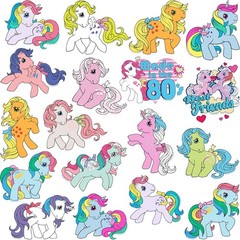 MY LITTLE PONY RETRO CLASSIC VARIETY DIE CUT VINYL 50 CT STICKER PACK