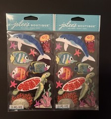 Set Of 2: jolees TROPICAL FISH & AQUARIUM Turtle Coral Octopus Seahorse Starfish
