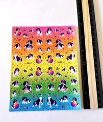 Vtg Lisa Frank Stickers S692 Violet and Velvet Spaniel Puppies Full Sheet micro