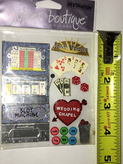 JOLEE’S BOUTIQUE Las Vegas Slot Machine Cards Dice Chips 3D SCRAPBOOK STICKERS