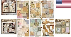 Vintage Floral Scrapbook Supplies 450 Sheets and Stickers for DIY Projects