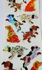 HAMBLY STUDIOS PRISMATIC STICKERS PUPPIE DOGS PETS COLLECTIBLE RETIRED VINTAGE.