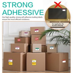 0 Count 3×2 Inch Large Moving Box Labels, Color Coded with Writable Notes