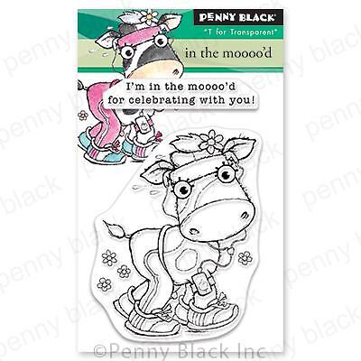New Penny Black Rubber Stamp clear COW IN THE MOOOO’D 2 CELEBRATE