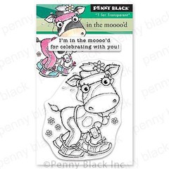 New Penny Black Rubber Stamp clear COW IN THE MOOOO’D 2 CELEBRATE