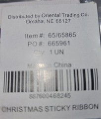Christmas Adhesive Ribbon 5 Designs by Oriental Trading for Cards & Scrapbooks