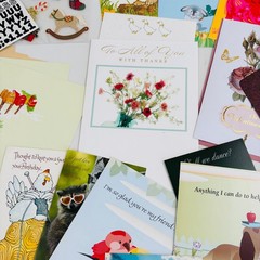 Mixed Lot of Stationary Stickers Cards Some Hallmark Misc Greetings