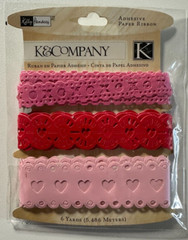 K & Company Adhesive Paper Ribbon, Edamame, KP Valentine, BW Sweet Talk