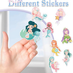 1000 Mermaid Stickers 3 Inch Decals 16 Designs for Gift Bags or Scrapbooking