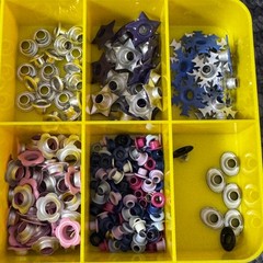 Craft Eyelets Grommets Lot Mixed Colors Shapes Metal Scrapbooking Sewing