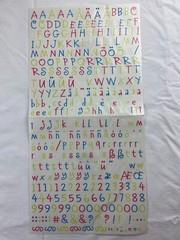 Creative Memories ABC 123 Sticker Neon Pink Green Blue Alphabet Funky Font