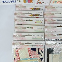 Glitz Scrapbook Stickers Embellishments Amy Tangerine Studio Calico LOT of 23 B