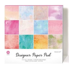 36 Sheets 12×12 Scrapbook Paper Pad Cardstock Decorative Shimmer Watercolor Craf