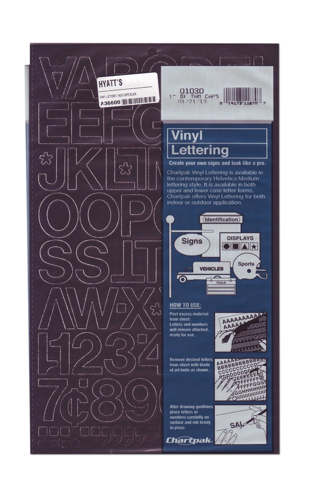 Vinyl Letters 1 Inch Caps Black