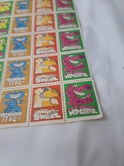 Vintage Retro 90s Lick N Stick Stamp Stickers Full Sheet Rewards Funny Monsters